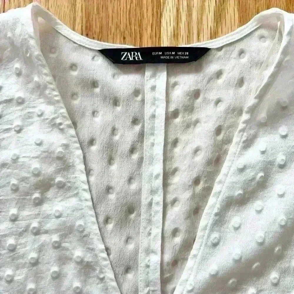 Zara Patterned Front Tie Top